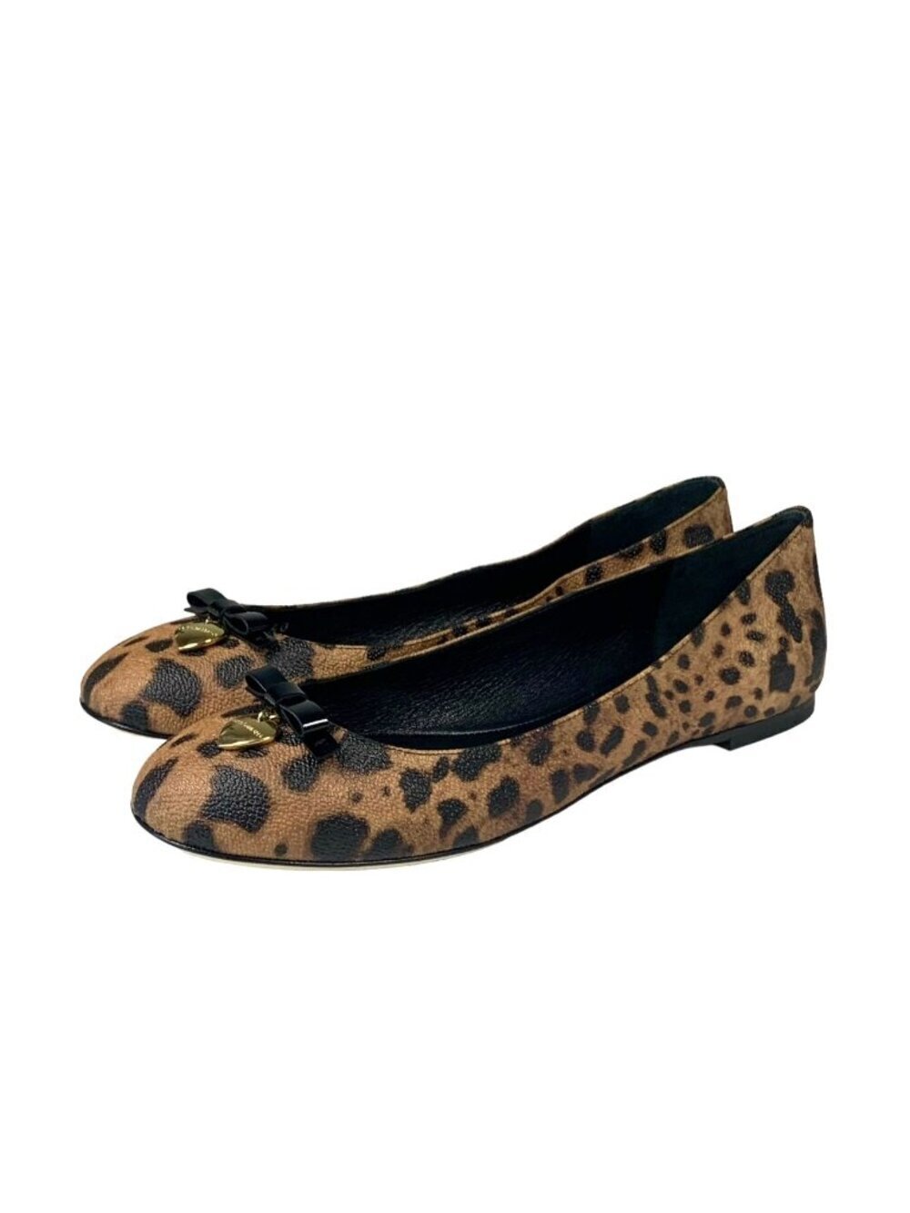 NWT Dolce & Gabbana Leopard Print Ballet Flats Sz 9.5 Leather Italian Designer